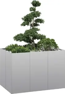 Клумба VidaXL модель 860792 оцинкованная сталь 120x80x80 см