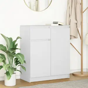 Комод VidaXL 861589 белый из склеенной древесины с выдвижным ящиком, 71x35x84 см