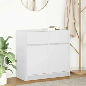 Комод VidaXL 861535 белый из клееной древесины с ящиком, 80x34x76 см