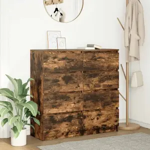 Комод VidaXL 3328493 дымчатый дуб клееная древесина 100x35x99 см