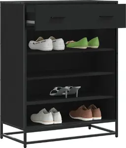 Apavu skapis VidaXL modelis 3300875 melns, uzglabāšanas skapis apaviem 75x38x97,5 cm