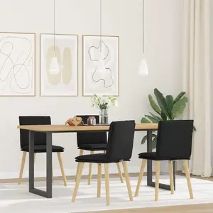 Dining Chairs 4 pcs VidaXL black fabric upholstery model 3315357