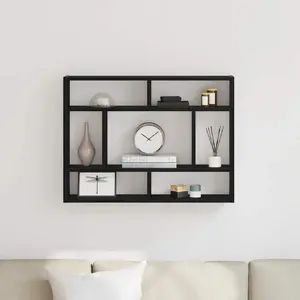 Настенная полка VidaXL модель 862047, цвет Чёрный дуб, 75×16×55 см