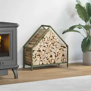 Firewood Rack VidaXL model 864306 olive green 60x25x60 cm