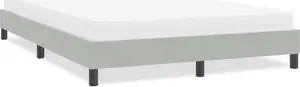 Каркас кровати VidaXL модель 4101355, светло-серый велюр, для матраса 140x210 см