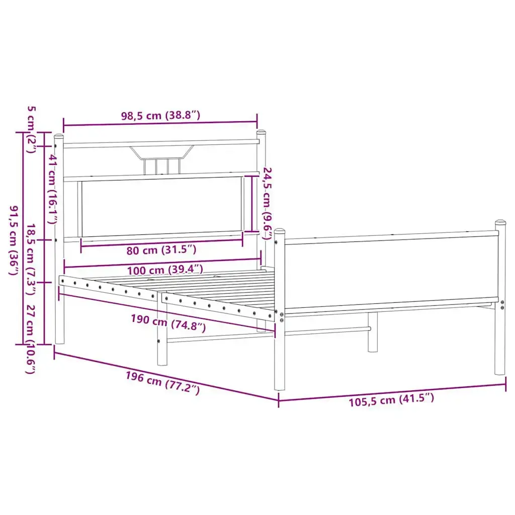 Каркас кровати VidaXL 4106974 Photo 10