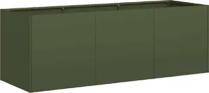 VidaXL taisnstūra puķu dobe 120x40x40 cm, olīvu, auksti velmēts tērauds