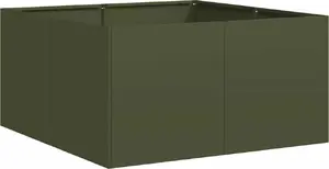 Кашпо VidaXL модель 860741 оливково-зелёное холоднокатанная сталь 80×80×40 см