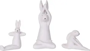 Decorative Figurine Set Shumee — 3 White Bunny Figures BREST
