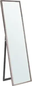 Standing Mirror Beliani model 298055 silver finish 40 x 140 cm