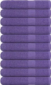Towels set VidaXL 10-piece, cotton 100%, purple, 100x200 cm