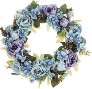 Door Wreath Shumee GALDAR 50 cm blue — decorative door wreath