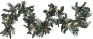 Garland LED Christmas garland Beliani WAPTA 180 cm green, snow-flocked, 180 cm LED