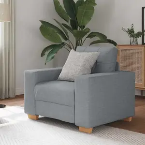 Кресло VidaXL 4105058 светло-серое с тканевой обивкой, диаметр сиденья 59 см