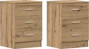 Nightstand set VidaXL model 861127, 2-piece solid glued wood, Artisan Oak finish