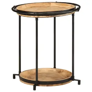 Kafijas/sones/beigu galds VidaXL 4013511 — 550×550×600 mm, brūna virsma, melns rāmis