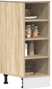 Virtuves apakšējā skapīte VidaXL Sonoma Oak modelis 854195 ar līmētu koka konstrukciju