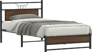 Каркас кровати VidaXL (модель 4107011), цвет коричневый дуб, для матраса 100x200 см
