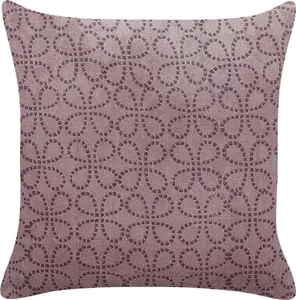 Decorative Velvet Cushion Beliani LARKSPUR — geometric pattern, 45 x 45 cm, pink