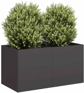 Puķu pods VidaXL modelis 860668 melns auksti velmēta tērauda 80x40x40 cm