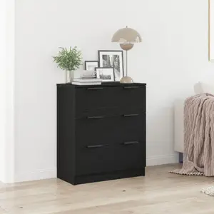 Буфет-шкаф для хранения VidaXL модель 862087, средний, цвет черный дуб, полки и дверцы