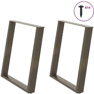 Table Legs VidaXL set of 2, adjustable height 72–73 cm, top length 80 cm, steel