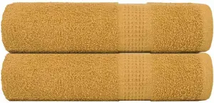 Towel set VidaXL 2-piece shower towels Gold 70x140 cm 360 GSM 100% cotton