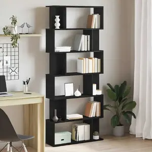 Книжный шкаф VidaXL Regał biblioteczny модель 862399, клееная древесина, отделка Чёрный дуб, 80 x 24 x 190,5 см
