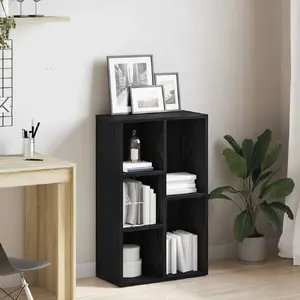 Стеллаж VidaXL Regał biblioteczny 862398, цвет Чёрный Дуб, клееное дерево, 50x25x80 см