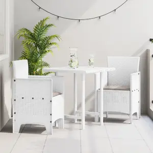 Dārza krēslu komplekts VidaXL 2 gab. Balts/Taupe Ratanveida plastmasa, 847459
