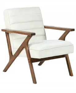 Armchair Beliani KISA Welur in Off-White – Upholstered armchair with velour upholstery