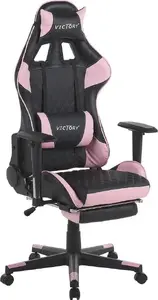 Office chair Beliani VICTORY adjustable — black and pink, swivel height-adjustable seating