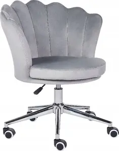 Office chair Beliani MONTICELLO — adjustable grey velvet upholstery, swivel task chair