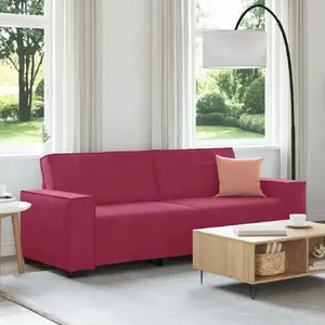 Диван 3-местный VidaXL модель 4105034, винно-красная обивка из бархата, 180 см