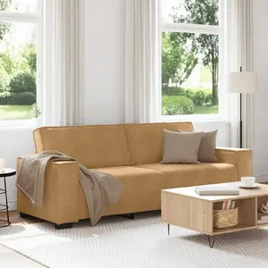 VidaXL 3‑vietīgs dīvāns ar samta apdari, brūns, 180 cm - 4105037