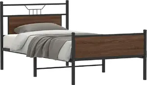 Каркас кровати VidaXL модель 4107028 в цвете коричневый дуб для матраса 100x190 см