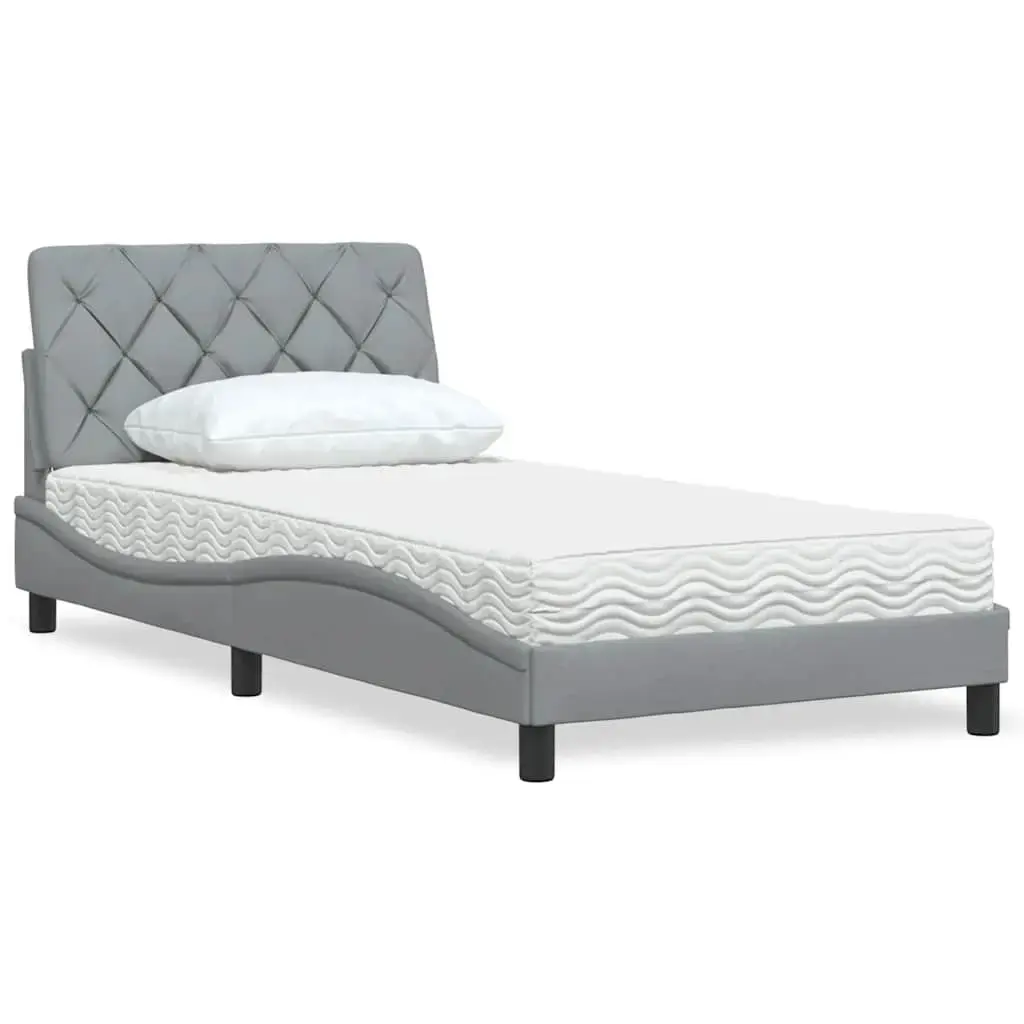 Gulta VidaXL 3310734 — pelēks rāmis 1450×2080×745 mm Photo 2