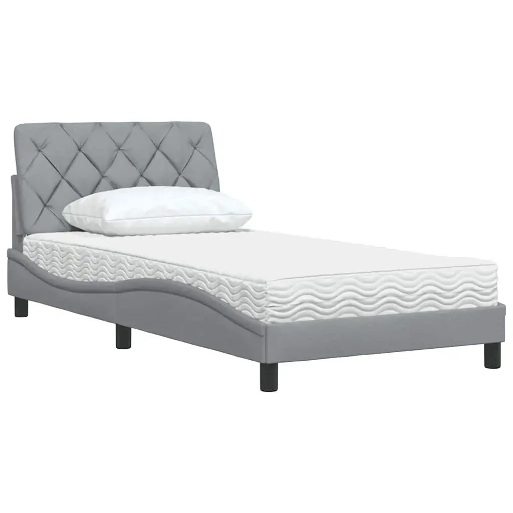 Gulta VidaXL 3310734 — pelēks rāmis 1450×2080×745 mm Photo 4