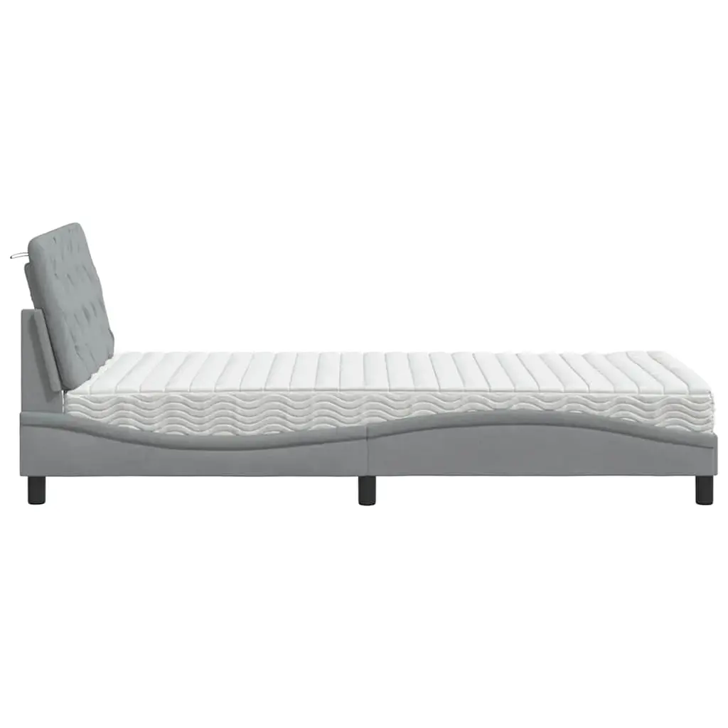 Gulta VidaXL 3310734 — pelēks rāmis 1450×2080×745 mm Photo 6