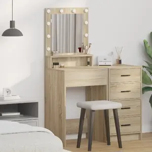 Зеркало VidaXL модель 865120, МДФ Sonoma Oak — настенное/напольное 50 x 41 x 135 см