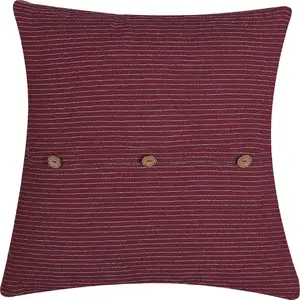 Decorative striped cushion Beliani CAMPANULA 45 x 45 cm red - square throw pillow