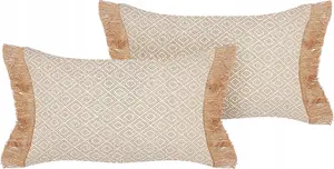 Cushion set Beliani BOATH — 2 Polyester Cushions, Beige