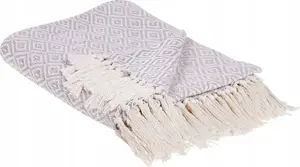 Cotton Blanket Beliani MITYAL 125 x 150 cm pink-beige