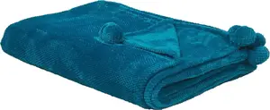 Плед Beliani SAITLER 200 x 220 см турецкий (бирюзовый)