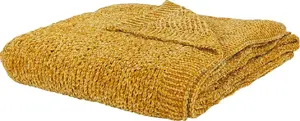 Blanket Beliani HAIFA 150 x 200 cm yellow — soft throw blanket