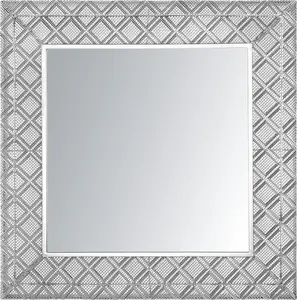 Настенное зеркало Beliani EVETTES — серебристая рама, 80 x 80 см