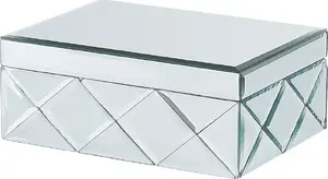 Jewelry Box Beliani GORRON mirrored silver – decorative mirrored jewelry organizer