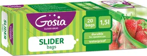 Politan Gosia Rāvējslēdzēja maisiņi Gosia 1,5 l 20 gab. (18×21 cm) - atkārtoti aizverami