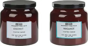 Aromātisko sveču komplekts Beliani Absolute Alchemy — bergamote un kokosrieksts, 2 sveces