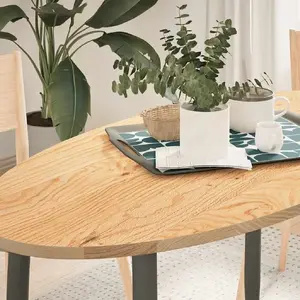 Столешница VidaXL модель 4009039 цельный дуб овальная 120x60x2 см